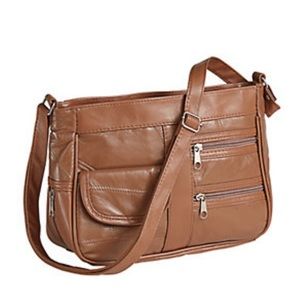 HABAND | Leather Lambskin Shoulder Purse with 9 pockets and a matching wallet